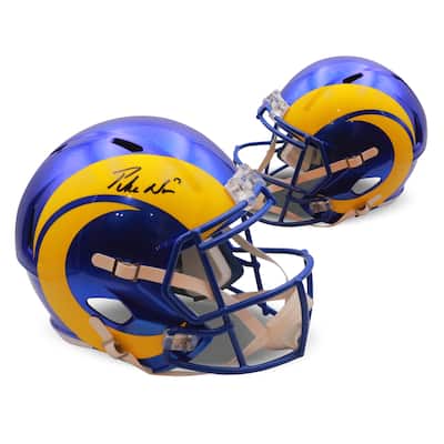 Puka Nacua Autographed Los Angeles Rams Signed Football Full Size Replica Helmet Fanatics Authentic COA - 8'6" x 11'6"
