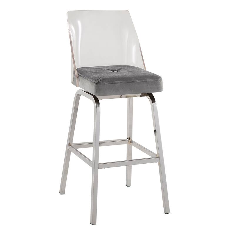 Lennox Velvet Bar Height Swivel Stools (Set of 2) by iNSPIRE Q Bold