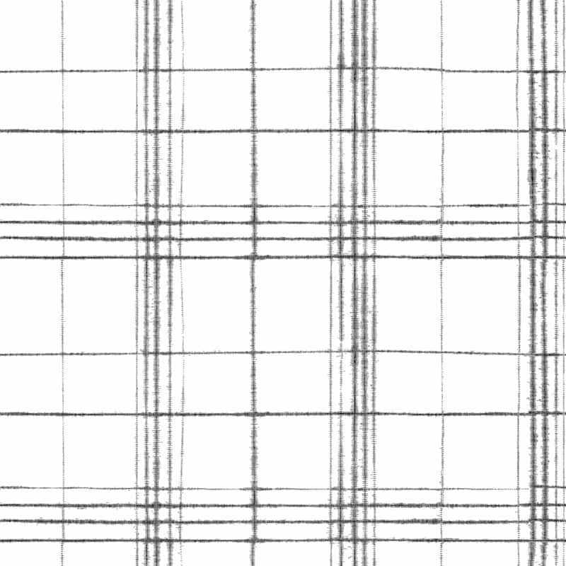 Lynwood Farmhouse Plaid Black/ White Wallpaper - Black/White