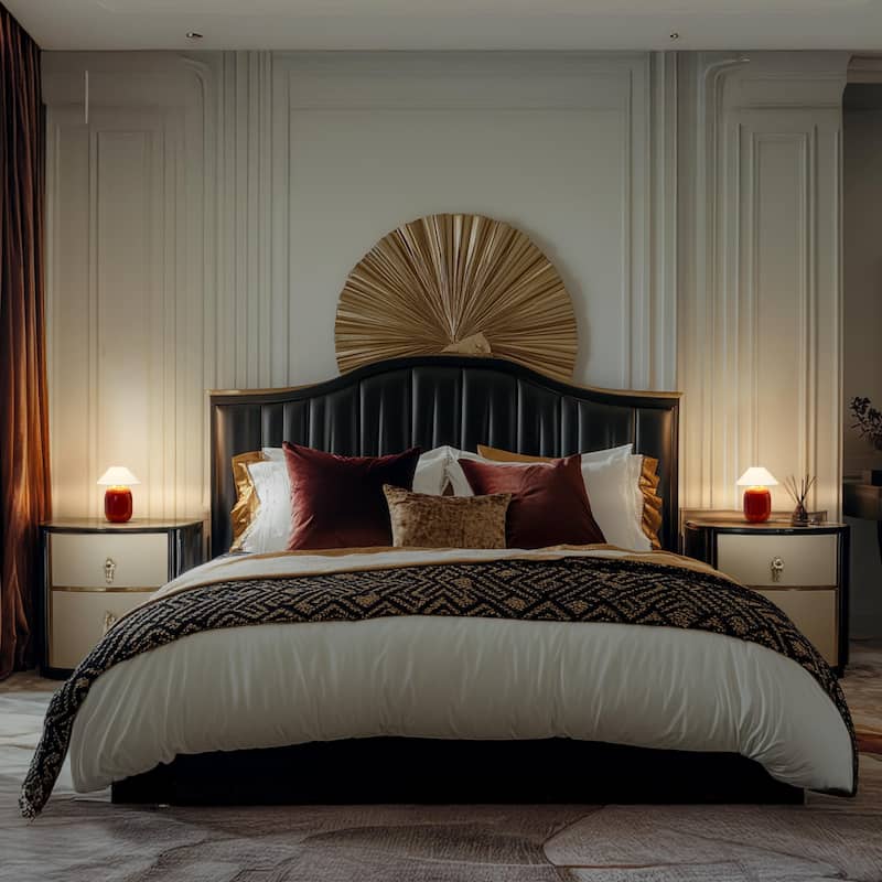 Ren LED 7.87 in Glossy Red Midcentury Modern Urn Dimmable Cordless Portable Rechargeable Bedside Nightstand Desk Lamp