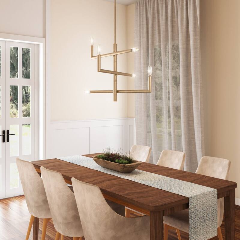 Brio Lighting Optical 6 Light Adjustable Chandelier