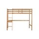 preview thumbnail 9 of 18, Elegant Twin Size Rubber Wooden Loft Kids Bed with Safety Guardrail,Built-in Desk and Ladder