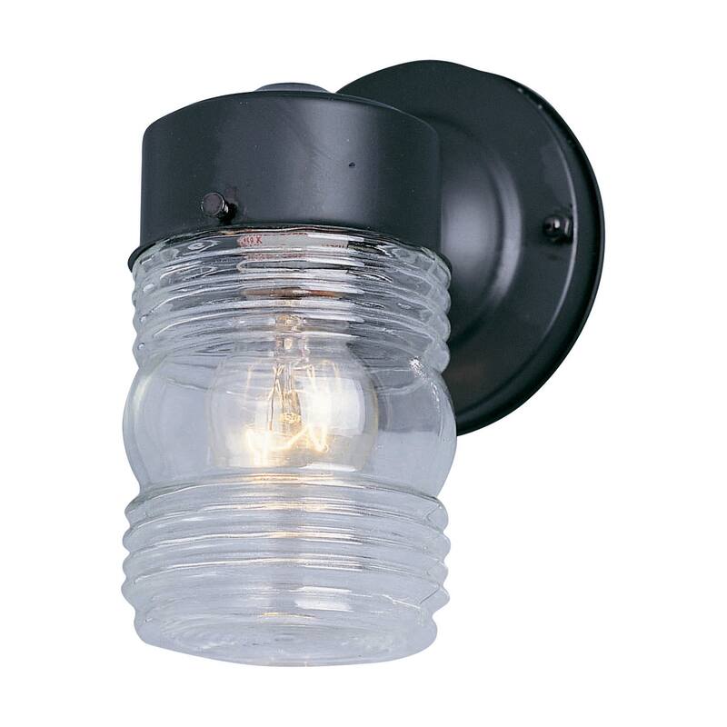 Maxim Side Door 8" 1 Light Wall Sconce - Black / Clear Glass