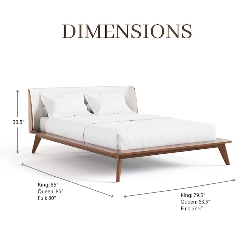 Furniture of America Beau Midcentury Boucle Wingback Low Profile Platform Bed