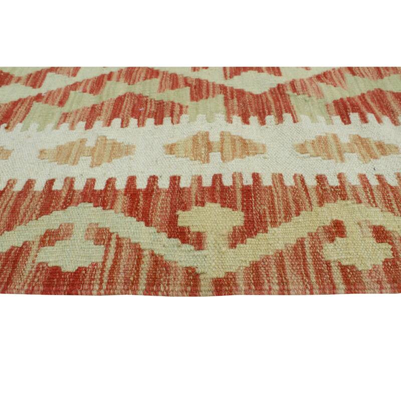 Sun Faded Flatweave Zafirah Red/Ivory Rug - 4'2" x 6'1"