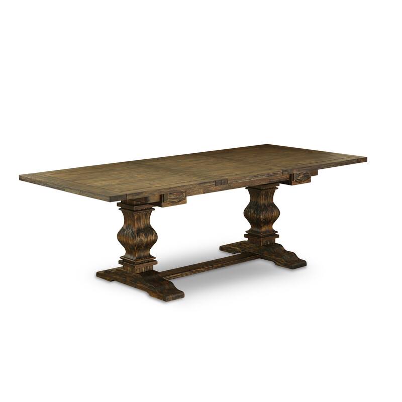 East West Furniture 11 Piece Dining Table Set- a Dining Table and 10 Linen Fabric Chairs(Finish Options)