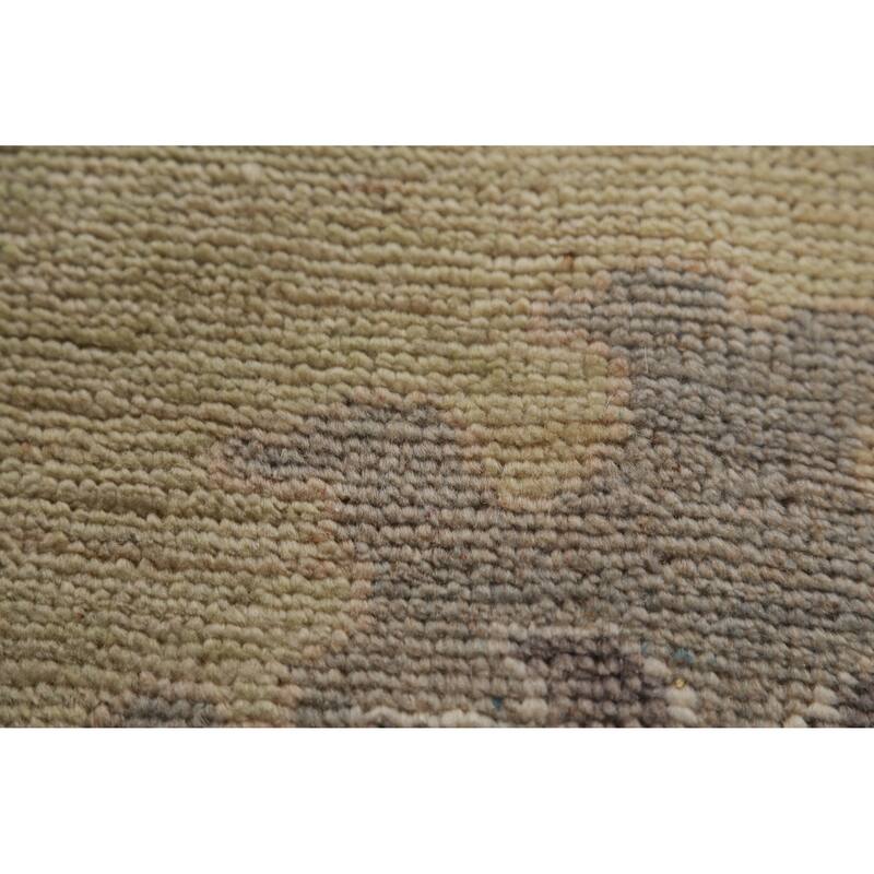 Hand Knotted Oriental 100% Wool Carpet Transitional All-Over Green Oushak Area Rug - 10' 3'' X 8' 7''