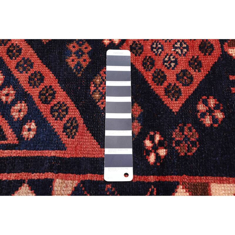 ECARPETGALLERY Hand-knotted Melis Vintage Dark Navy Wool Rug - 5'6 x 8'4