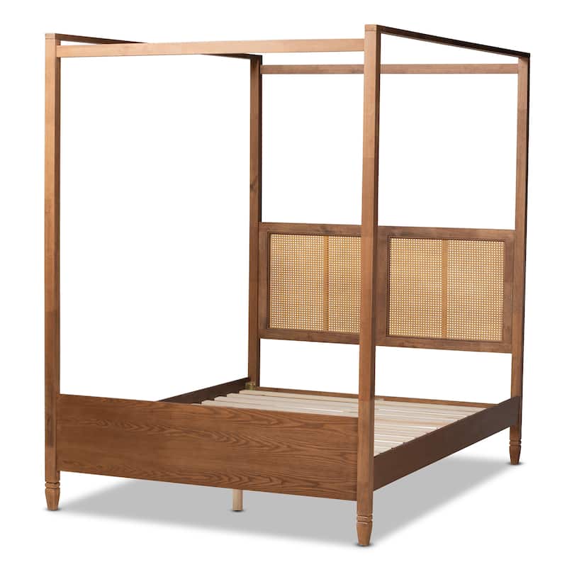 Malia Modern and Contemporary Synthetic Rattan Canopy Bed