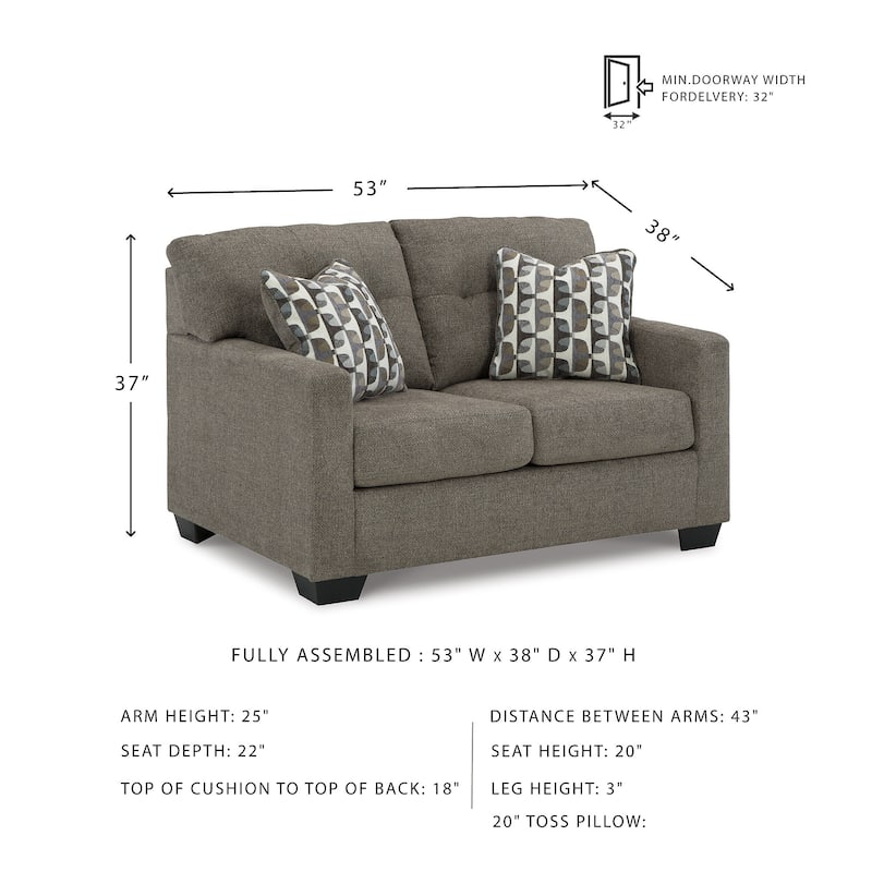 Signature Design by Ashley Mahoney Loveseat - 53"W x 38"D x 37"H
