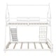 preview thumbnail 9 of 27, Kid Friendly Twin over Queen House Bunk Bed with Climbing Nets & Ramp