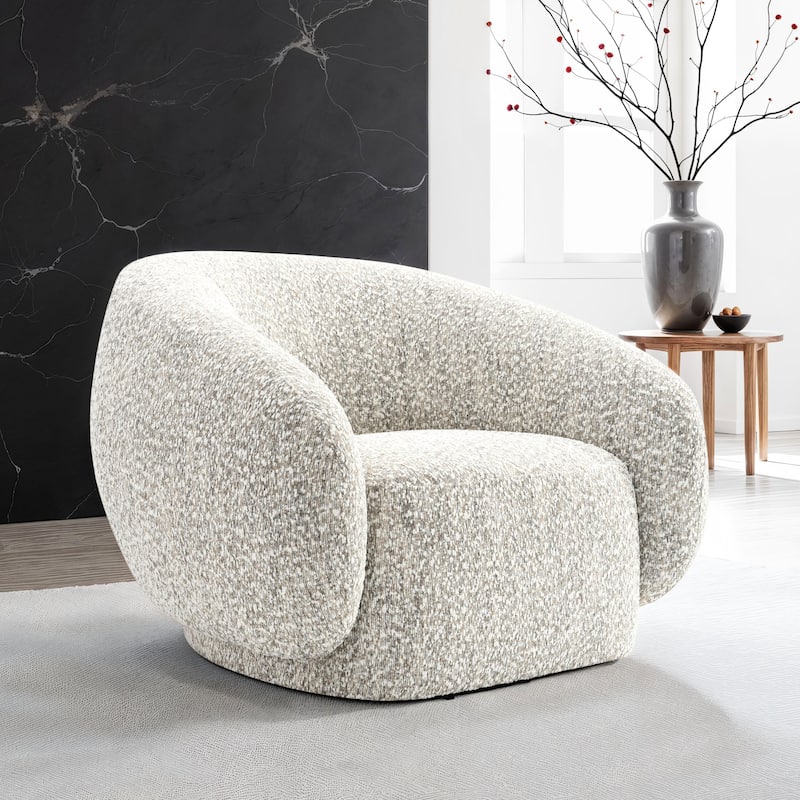 Furniture of America Erynn Modern 42-inch Boucle Swivel Accent Chair - Brown