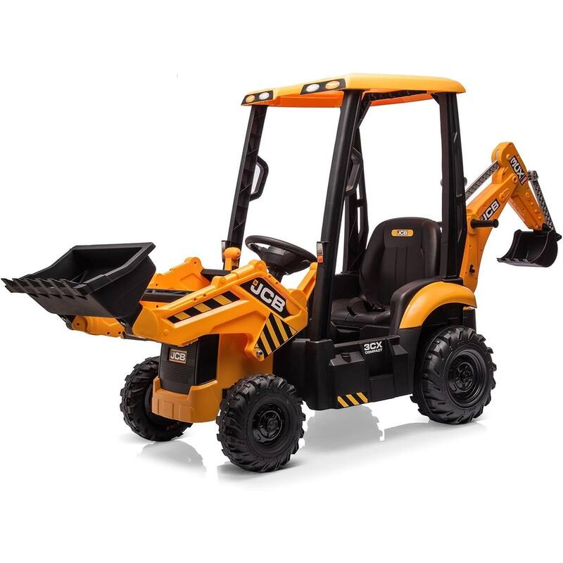 4 in 1 JCB Ride On Excavator - Yellow