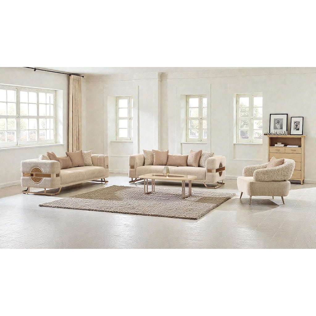 Corvesta 3 Pieces Living Room Sets 2 Sofa 1 Chair