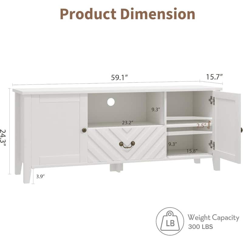 Entertainment Center TV Console Table, TV Stands for Living Room for 65 Inch TV - N/A