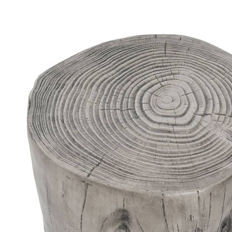 Christopher Knight Home - Terra Rustic Tree-Stump MGO Side Table in Gray Wood Grain - 14.57"W x 13.58"D x 16.93" H