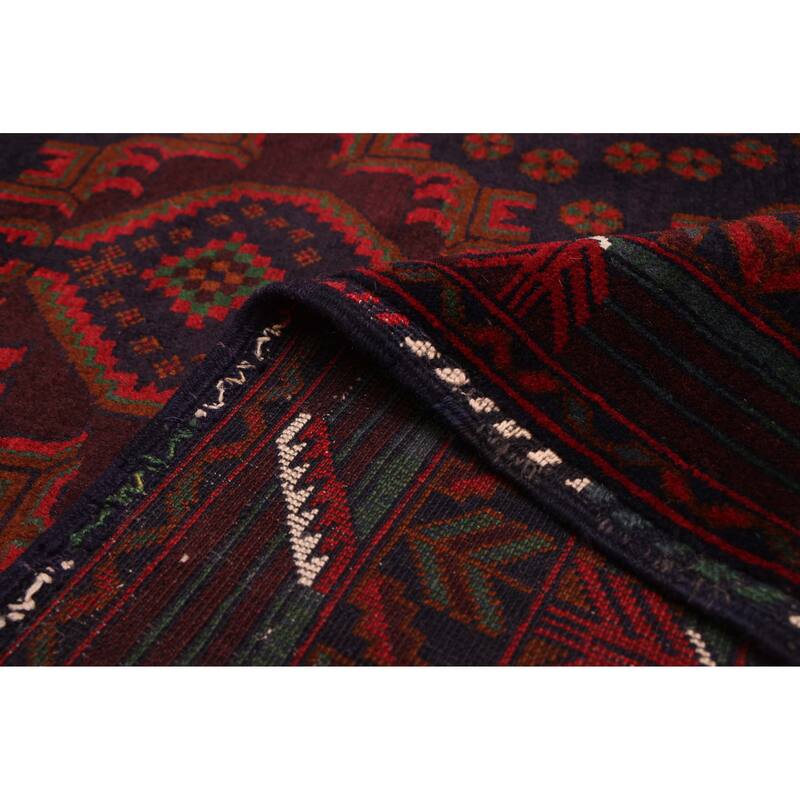 ECARPETGALLERY Hand-knotted Teimani Dark Navy Wool Rug - 4'2 x 6'7