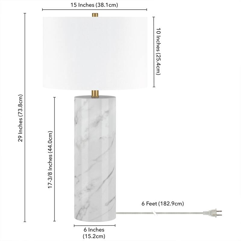 Elise 30" Tall Table Lamp with Fabric Shade - 15" Wide