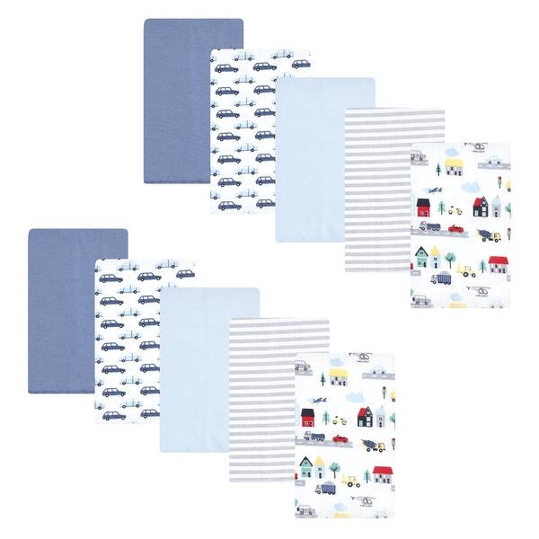 slide 1 of 1, Hudson Baby Boys Cotton Flannel Burp Cloths 10-Pack, City Life, One Size - City Life 10 Pack - One Size One Size - City Life 10 Pack
