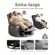 preview thumbnail 3 of 5, 37.4" Oversized Manual Recliner with Heat and Massage, 360 Swivel Rocking Chair 21.3" Seat with Cup Holder