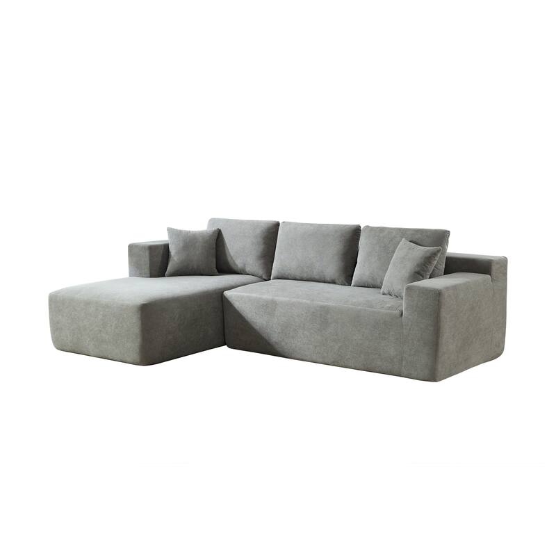 Grey Chenille Compressible Sofa, 106x67x36 in, 152 lbs