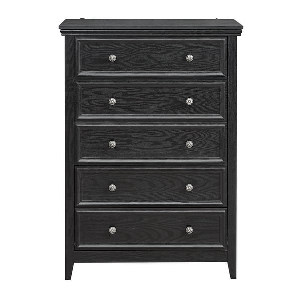 Sleek 5-Drawer Dresser with Metal Slide Rails & Carved Handles for Modern Living  Spaces - Bed Bath & Beyond - 41425614