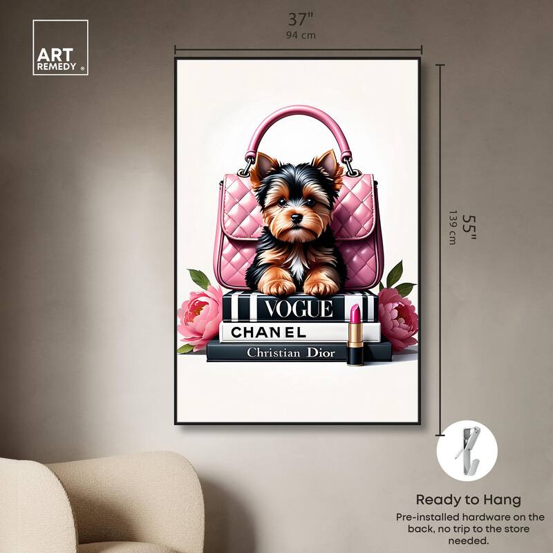 Fashionable Yorkie Canvas by Art Remedy