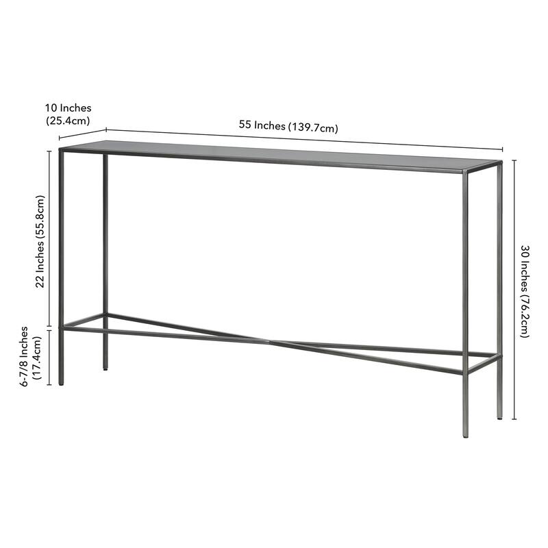 Henley 55'' Wide Rectangular Console Table with Glass Top