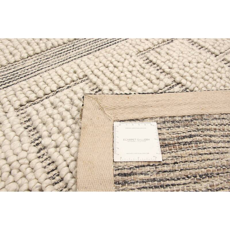 ECARPETGALLERY Braid weave Sienna Cream Wool Rug - 5'0 x 4'10