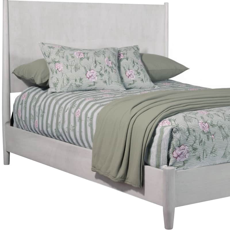 HomeRoots Gray Solid Wood Queen Bed Frame