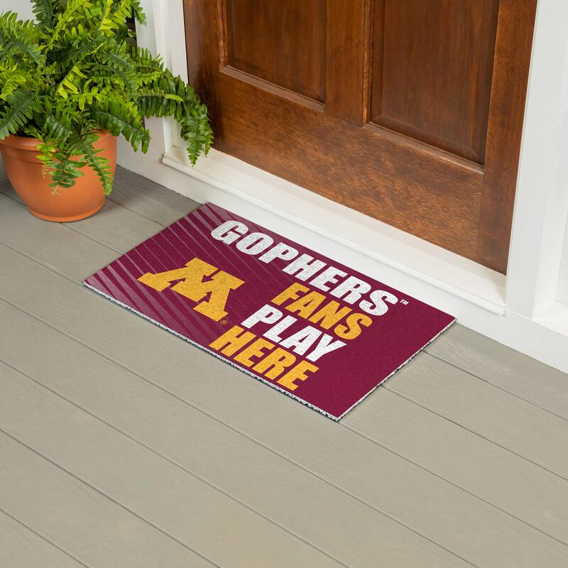 28 in. x 16 in. University of Minnesota "Fans Play Here" PVC Door Mat