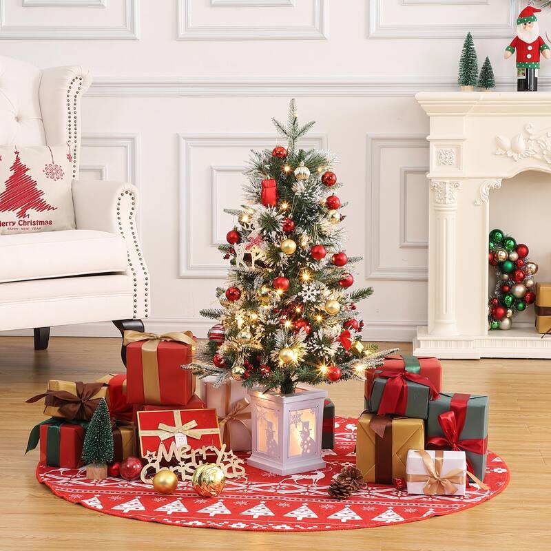 Christmas Tree with 78 Multi-Color Led Lights, 3 Ft Pre-Lit Artificial Christmas Decoration