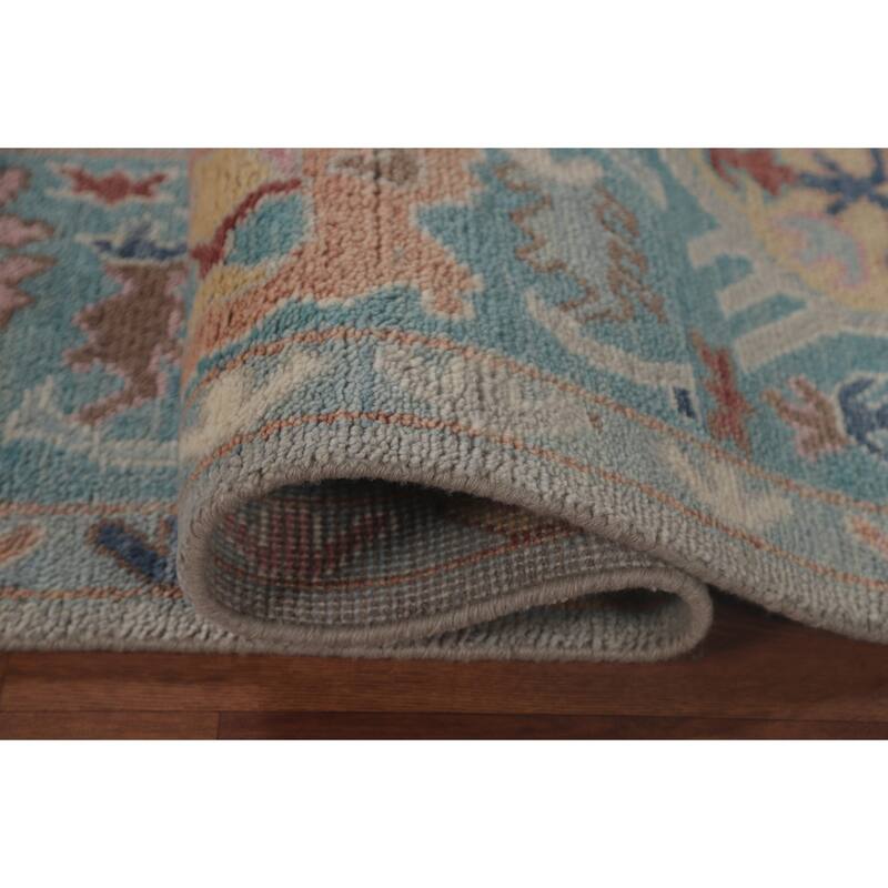 All-Over Oushak Indian Area Rug Handmade Wool Carpet - 7'11"x 9'11"