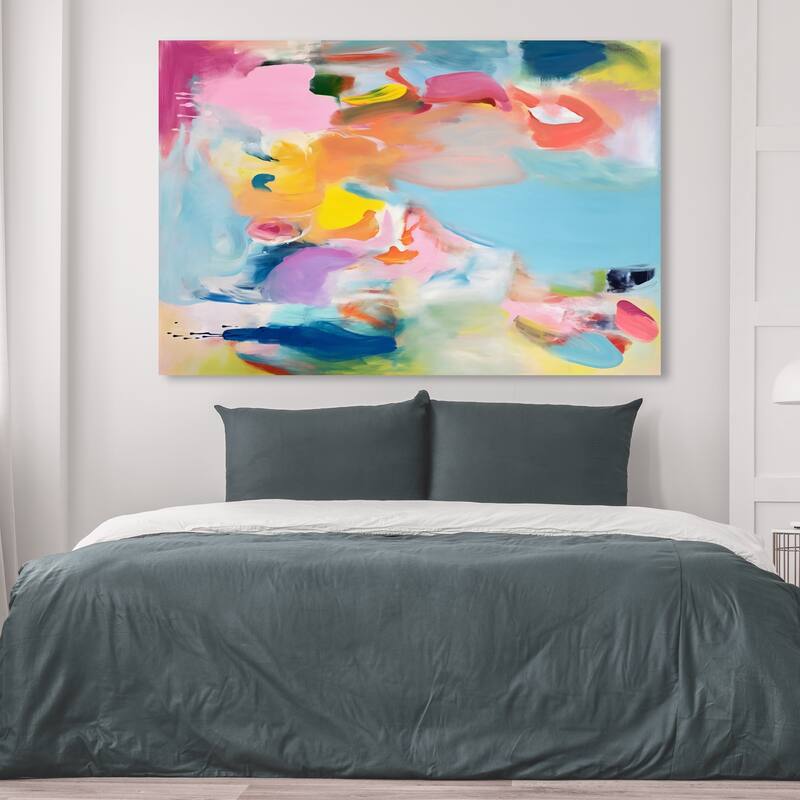 Wynwood Studio Abstract Colorful Ponds Blue and Modern & Contemporary Wall Art Canvas Print - 36 x 54