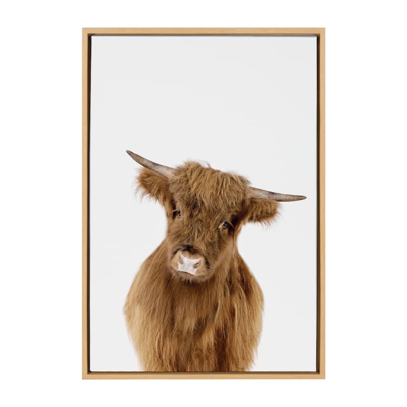 Sylvie Baby Highland Calf Animal Print Framed Canvas by Amy Peterson