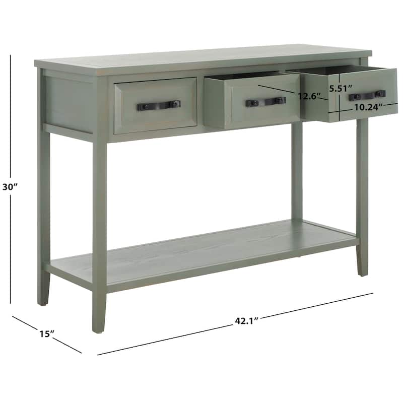 SAFAVIEH Jennette Black/ Walnut Console Table - 42Wx15Dx30H
