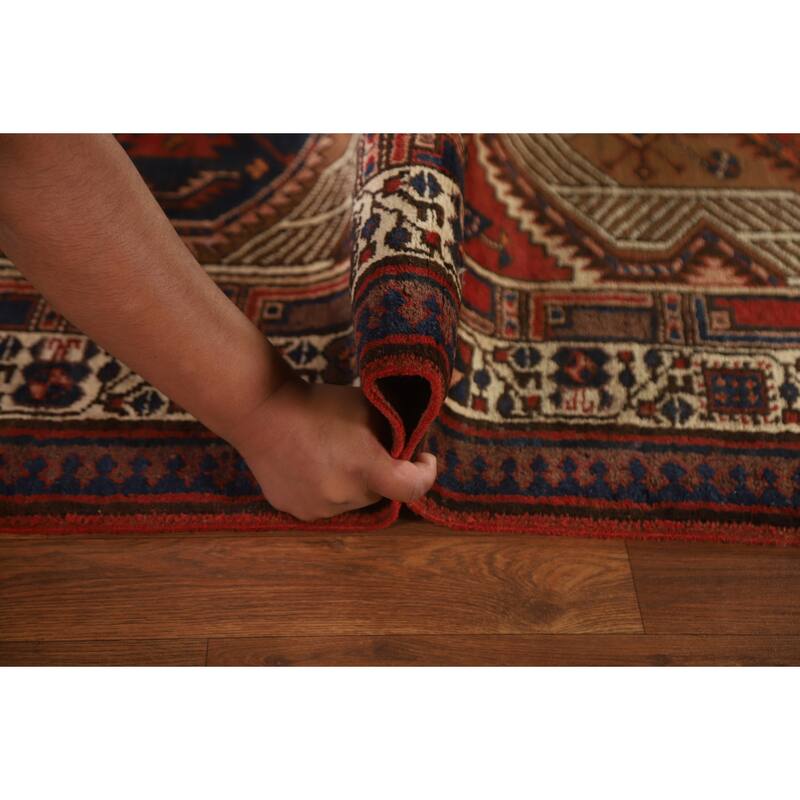 Ardebil Persian Vintage Runner Rug Hand-Knotted Wool Carpet - 3'6"x 10'8"