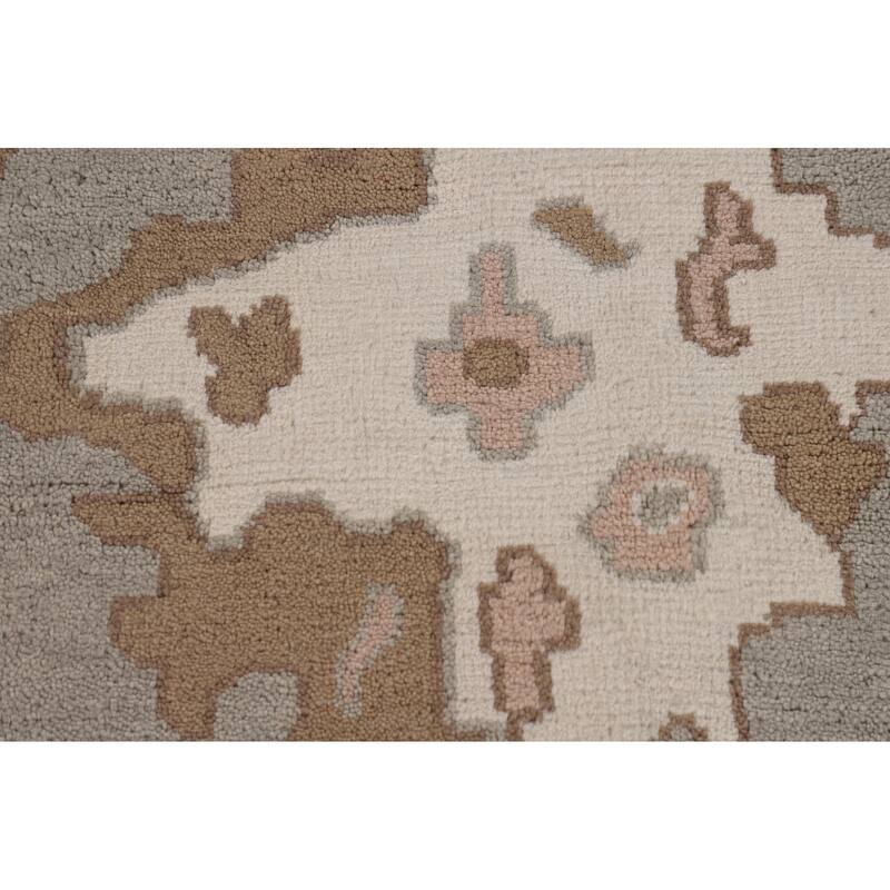 Gray Oushak Indian Area Rug Handmade Wool Carpet - 8'9"x 11'7"