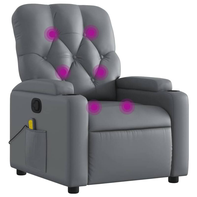 vidaXL Massage Recliner Chair Reclining Armchair for Elderly Faux Leather