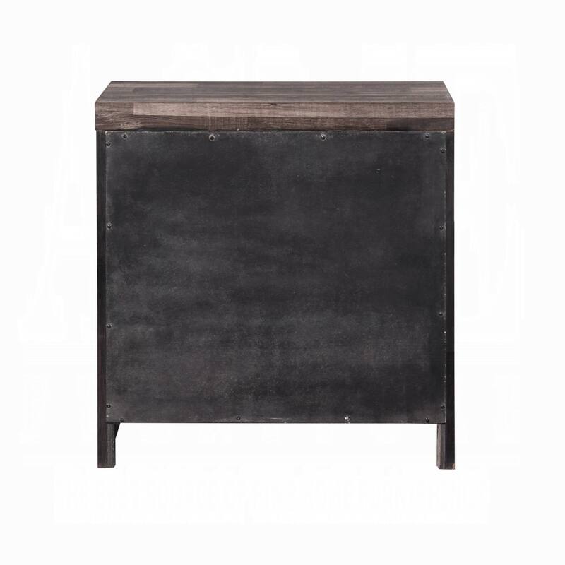 Dark Oak 2-Drawer Nightstand with Sled Base