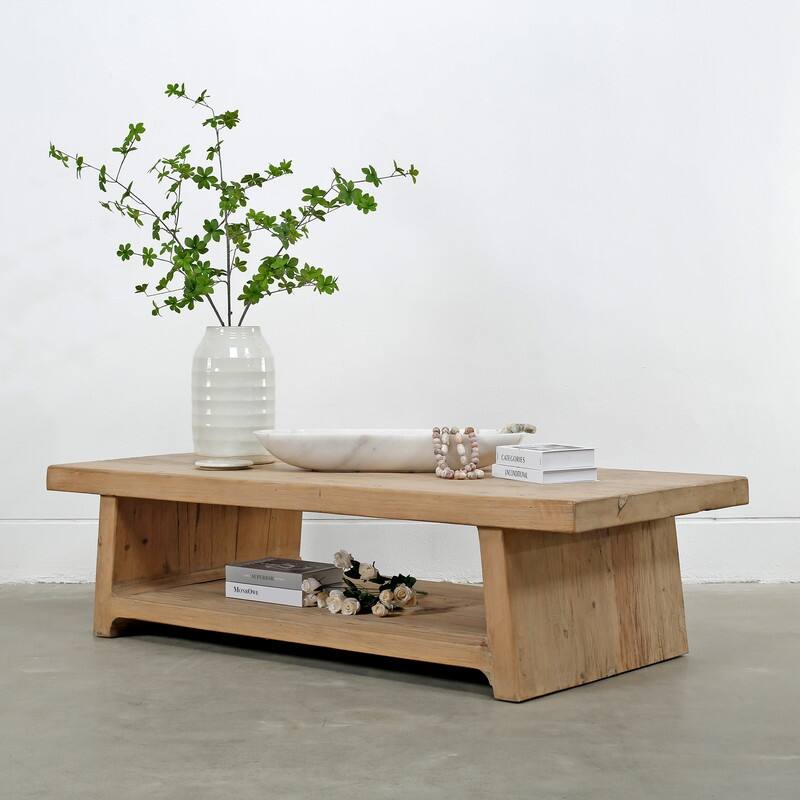 67" Long Ravenna Coffee Table, Weathered Natural Pine