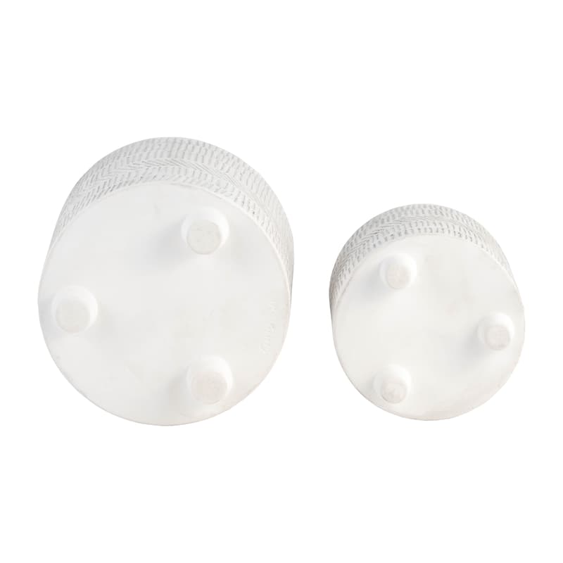 Ceramic Patterned Footed Planter - Set of 2 - 6" - 8"