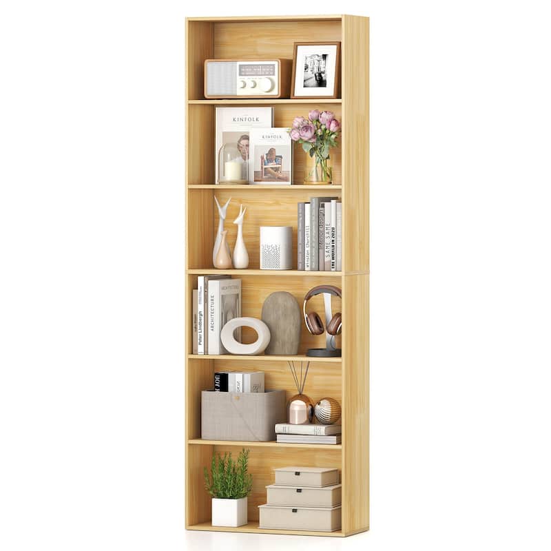 Costway 70" Tall 6-Tier Bookcase with 6 Open Shelves Anti-Toppling - See Details