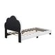 preview thumbnail 7 of 7, Twin Size Upholstered Boucle Fabric Platform Bed with Cloud-Shaped Headboard, Pine Wood Bed Frame for Kids, Boys & Girls, White
