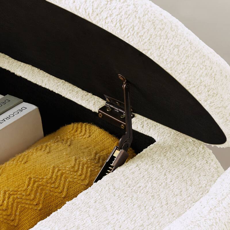 Modern Oval Storage Bench with Large Storage Space