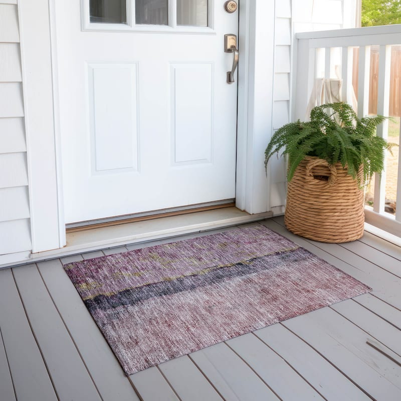 Machine Washable Indoor/ Outdoor Chantille Modern Contemporary Rug