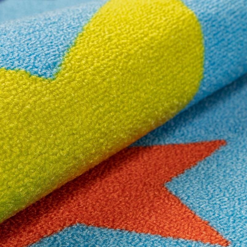 Superior All Star Non-Slip Kids Playroom Washable Indoor Area Rug