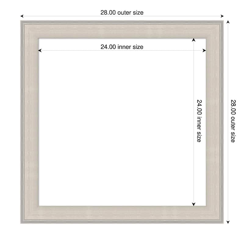 Amanti Art Cottage White Silver Framed Dry Erase Magnetic Board - 28 x 28 in
