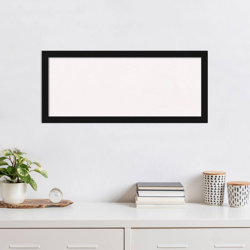 Avon Black Narrow Framed White Corkboard Bulletin Board, Organization Board, Pin Board