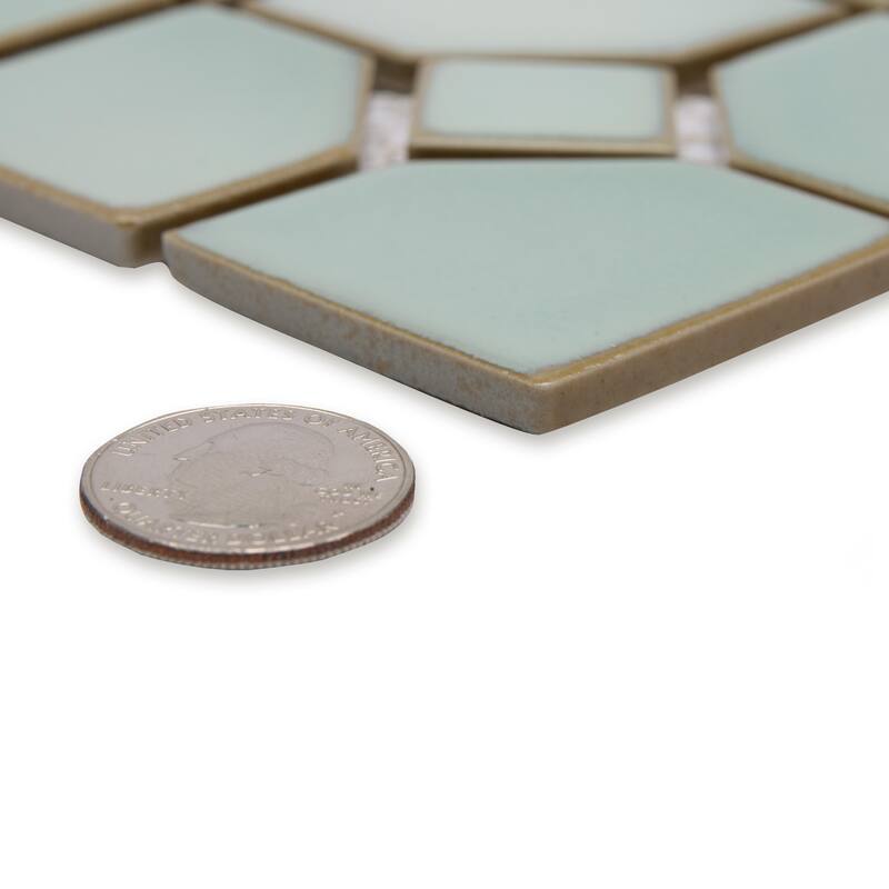Merola Tile Hudson Oxford Mint Green 11-3/8" x 11-3/8" Porcelain Mosaic Floor and Wall Tile